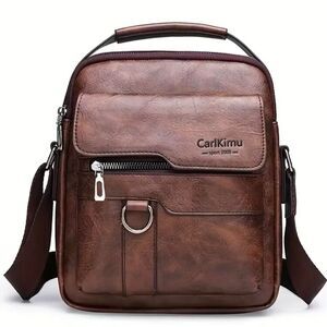 NWT Carlkimu Vintage Brown Shoulder Spacious Multi-Pocket Office Travel Bag